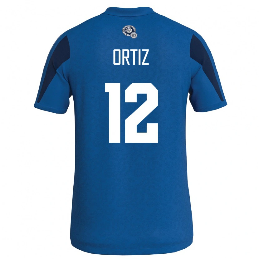 Danxen Hombre Camiseta El Salvador Johann Ortiz #12 Azul Marino 1ª Equipación 26-28 La Camisa