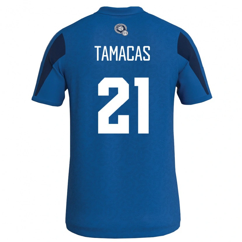 Danxen Hombre Camiseta El Salvador Bryan Tamacas #21 Azul Marino 1ª Equipación 26-28 La Camisa