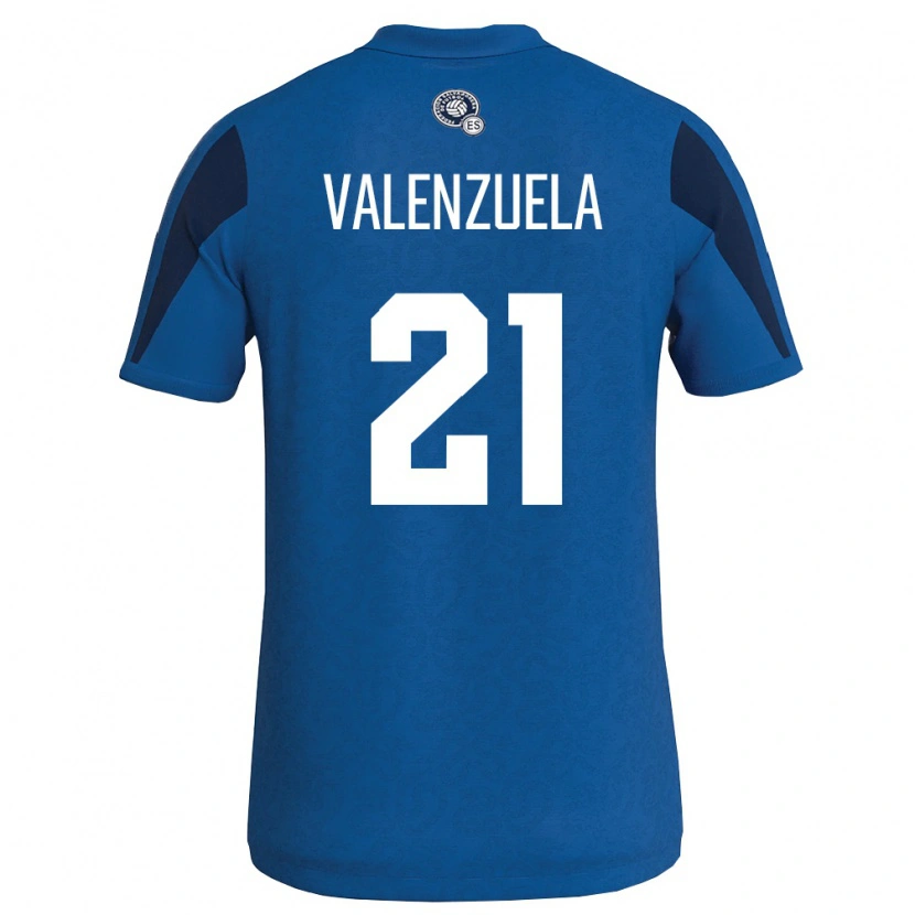 Danxen Hombre Camiseta El Salvador Ana Valenzuela #21 Azul Marino 1ª Equipación 26-28 La Camisa