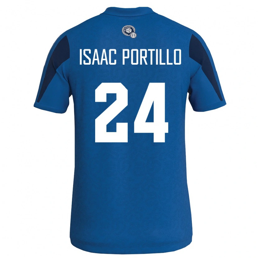 Danxen Hombre Camiseta El Salvador José Isaac Portillo #24 Azul Marino 1ª Equipación 26-28 La Camisa