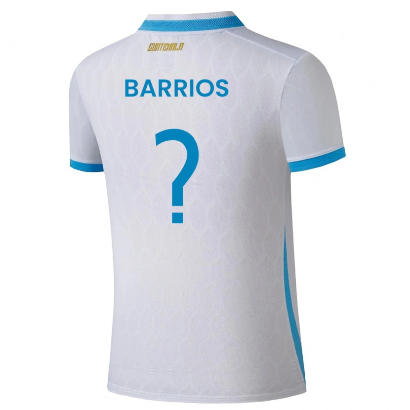 Danxen Hombre Camiseta Guatemala Jeniffer Barrios #0 Blanco Azul Cielo Oro 1ª Equipación 26-28 La Camisa