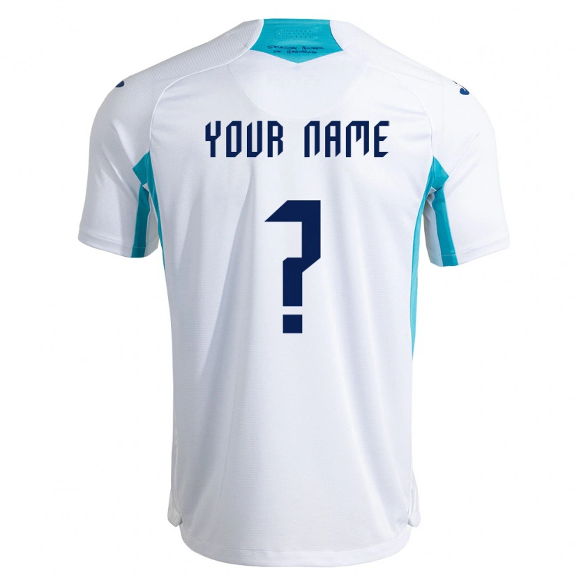 Danxen Hombre Camiseta Honduras Su Nombre #0 Blanco Azul Azul Cielo 1ª Equipación 26-28 La Camisa