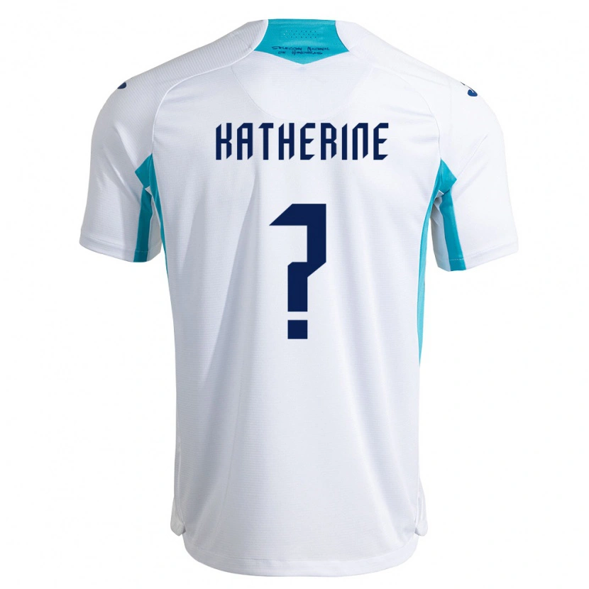 Danxen Hombre Camiseta Honduras Katherine Rodríguez #0 Blanco Azul Azul Cielo 1ª Equipación 26-28 La Camisa