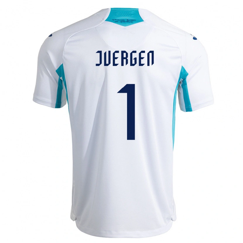 Danxen Hombre Camiseta Honduras Juergen García #1 Blanco Azul Azul Cielo 1ª Equipación 26-28 La Camisa