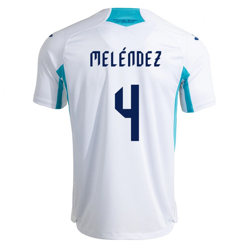 Danxen Hombre Camiseta Honduras Carlos Meléndez #4 Blanco Azul Azul Cielo 1ª Equipación 26-28 La Camisa