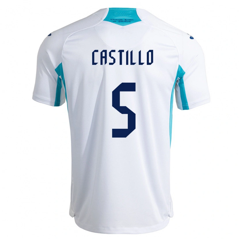 Danxen Hombre Camiseta Honduras Jeferson Castillo #5 Blanco Azul Azul Cielo 1ª Equipación 26-28 La Camisa