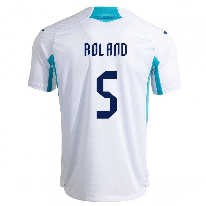 Danxen Hombre Camiseta Honduras Daniel Roland #5 Blanco Azul Azul Cielo 1ª Equipación 26-28 La Camisa