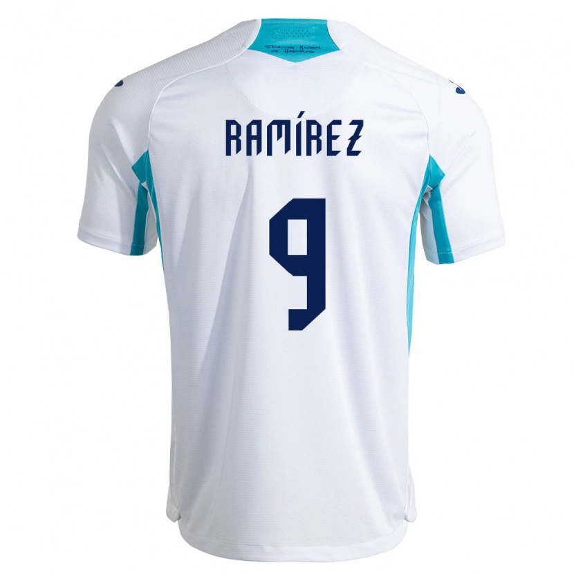 Danxen Hombre Camiseta Honduras Truimali Ramírez #9 Blanco Azul Azul Cielo 1ª Equipación 26-28 La Camisa