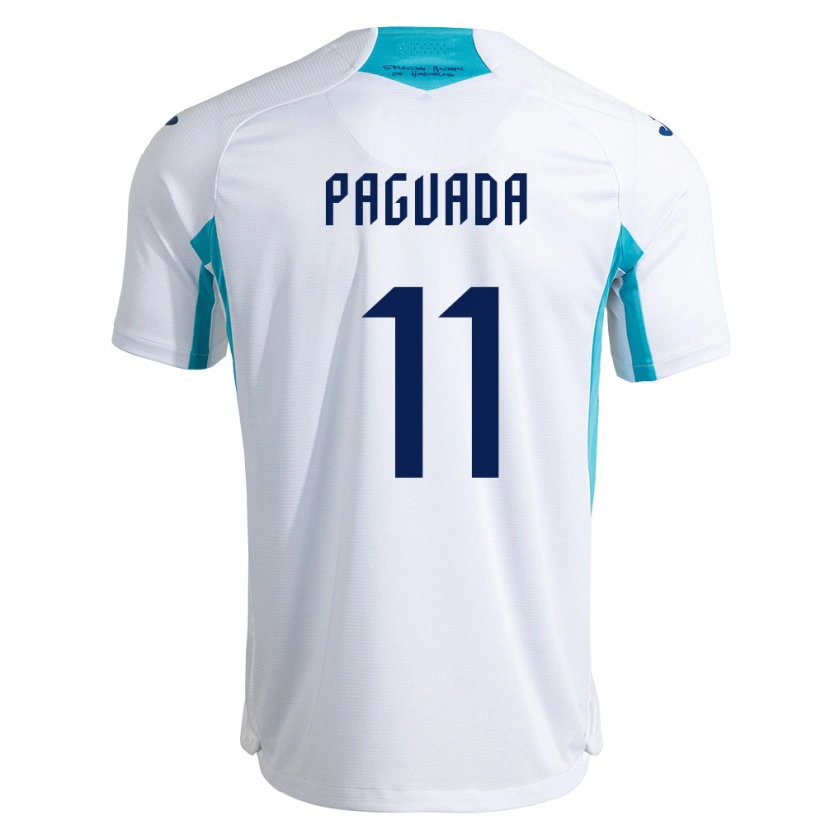 Danxen Hombre Camiseta Honduras Didier Paguada #11 Blanco Azul Azul Cielo 1ª Equipación 26-28 La Camisa