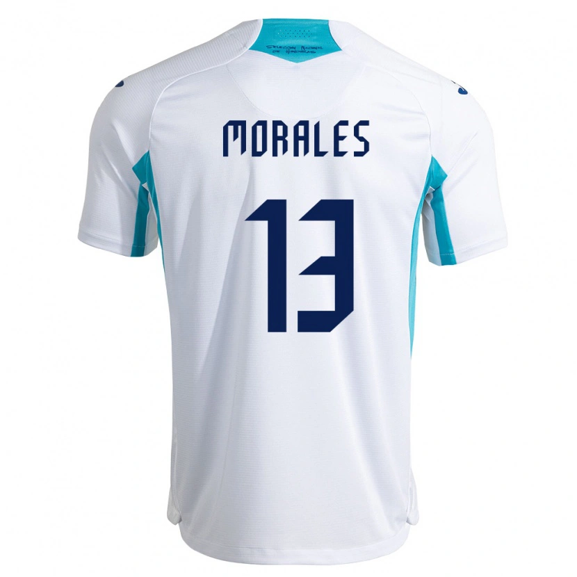 Danxen Hombre Camiseta Honduras Maikol Morales #13 Blanco Azul Azul Cielo 1ª Equipación 26-28 La Camisa