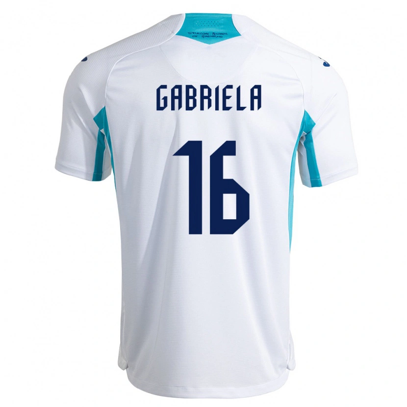 Danxen Hombre Camiseta Honduras Gabriela García #16 Blanco Azul Azul Cielo 1ª Equipación 26-28 La Camisa