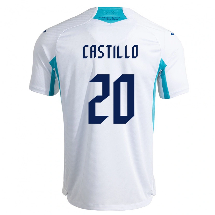 Danxen Hombre Camiseta Honduras Nelson Castillo #20 Blanco Azul Azul Cielo 1ª Equipación 26-28 La Camisa