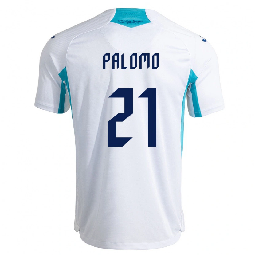Danxen Hombre Camiseta Honduras Nelson Palomo #21 Blanco Azul Azul Cielo 1ª Equipación 26-28 La Camisa