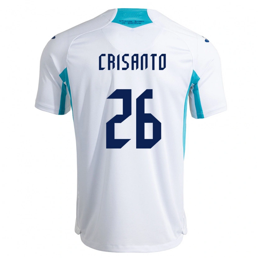 Danxen Hombre Camiseta Honduras Luis Crisanto #26 Blanco Azul Azul Cielo 1ª Equipación 26-28 La Camisa