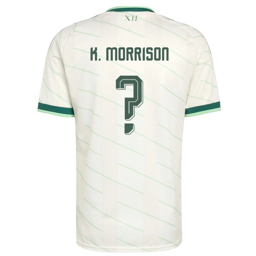 Danxen Hombre Camiseta Irlanda Del Norte Kieran Morrison #0 Blanco Verde 2ª Equipación 26-28 La Camisa