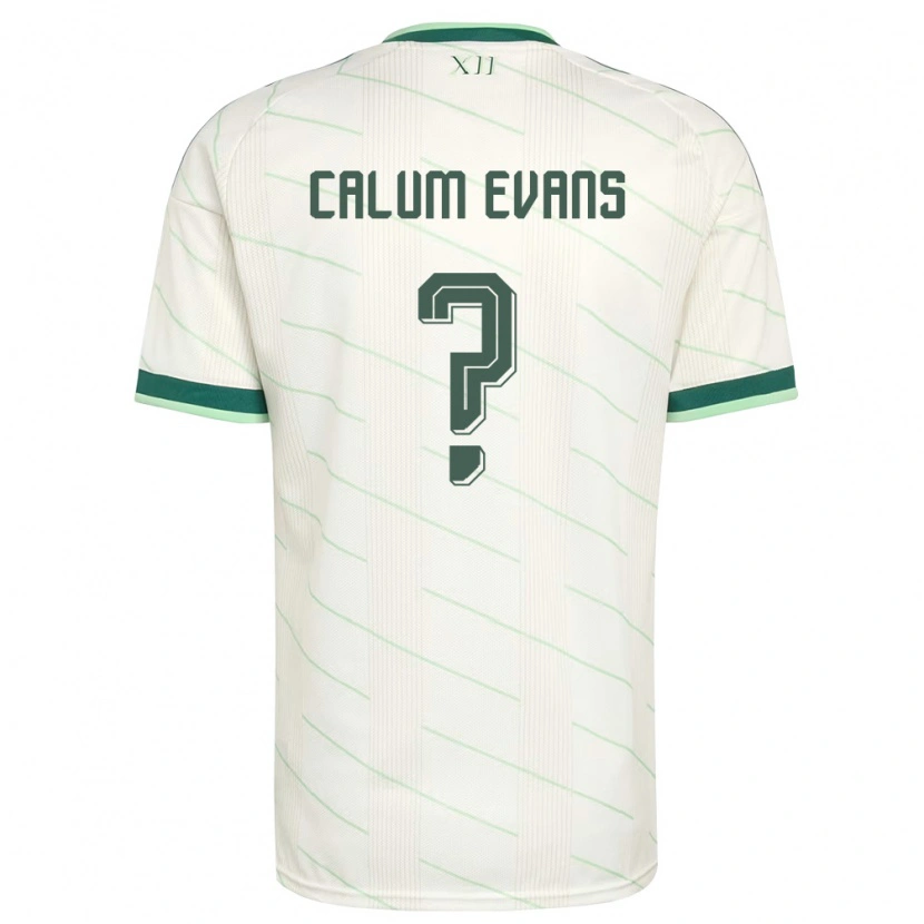 Danxen Hombre Camiseta Irlanda Del Norte Calum Evans #0 Blanco Verde 2ª Equipación 26-28 La Camisa