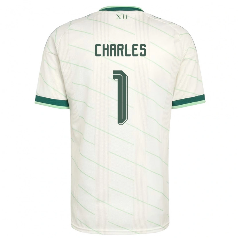 Danxen Hombre Camiseta Irlanda Del Norte Pierce Charles #1 Blanco Verde 2ª Equipación 26-28 La Camisa