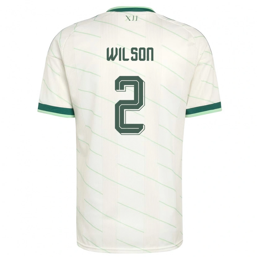 Danxen Hombre Camiseta Irlanda Del Norte Ben Wilson #2 Blanco Verde 2ª Equipación 26-28 La Camisa