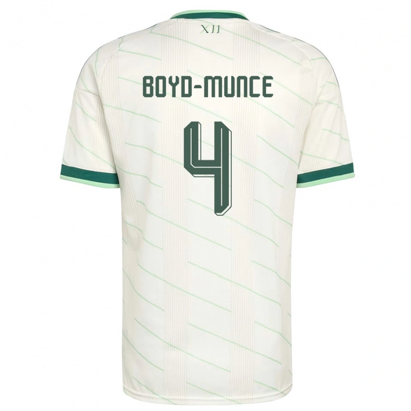 Danxen Hombre Camiseta Irlanda Del Norte Caolan Boyd-Munce #4 Blanco Verde 2ª Equipación 26-28 La Camisa