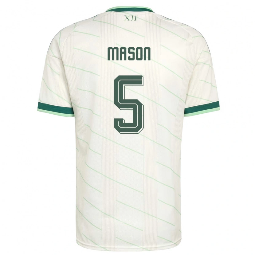 Danxen Hombre Camiseta Irlanda Del Norte Ellie Mason #5 Blanco Verde 2ª Equipación 26-28 La Camisa