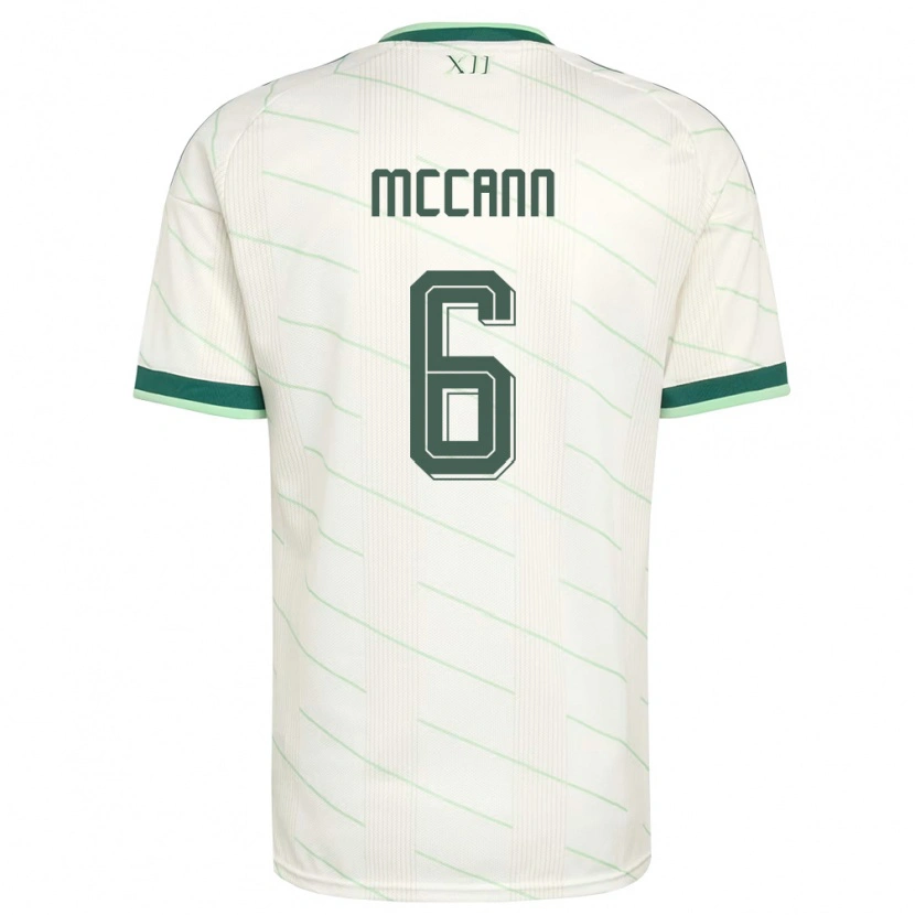 Danxen Hombre Camiseta Irlanda Del Norte Charlie Mccann #6 Blanco Verde 2ª Equipación 26-28 La Camisa