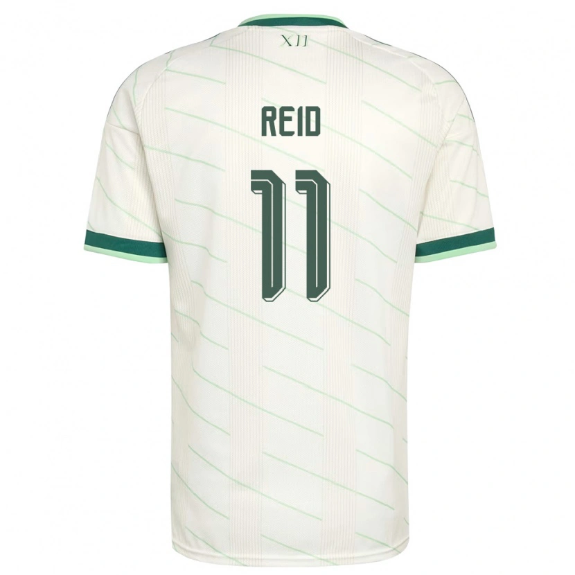 Danxen Hombre Camiseta Irlanda Del Norte Jamie Reid #11 Blanco Verde 2ª Equipación 26-28 La Camisa