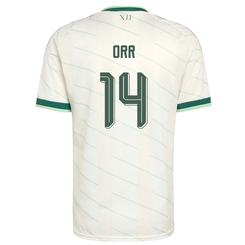 Danxen Hombre Camiseta Irlanda Del Norte Matthew Orr #14 Blanco Verde 2ª Equipación 26-28 La Camisa