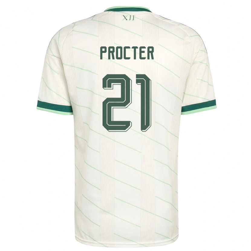 Danxen Hombre Camiseta Irlanda Del Norte Will Procter #21 Blanco Verde 2ª Equipación 26-28 La Camisa