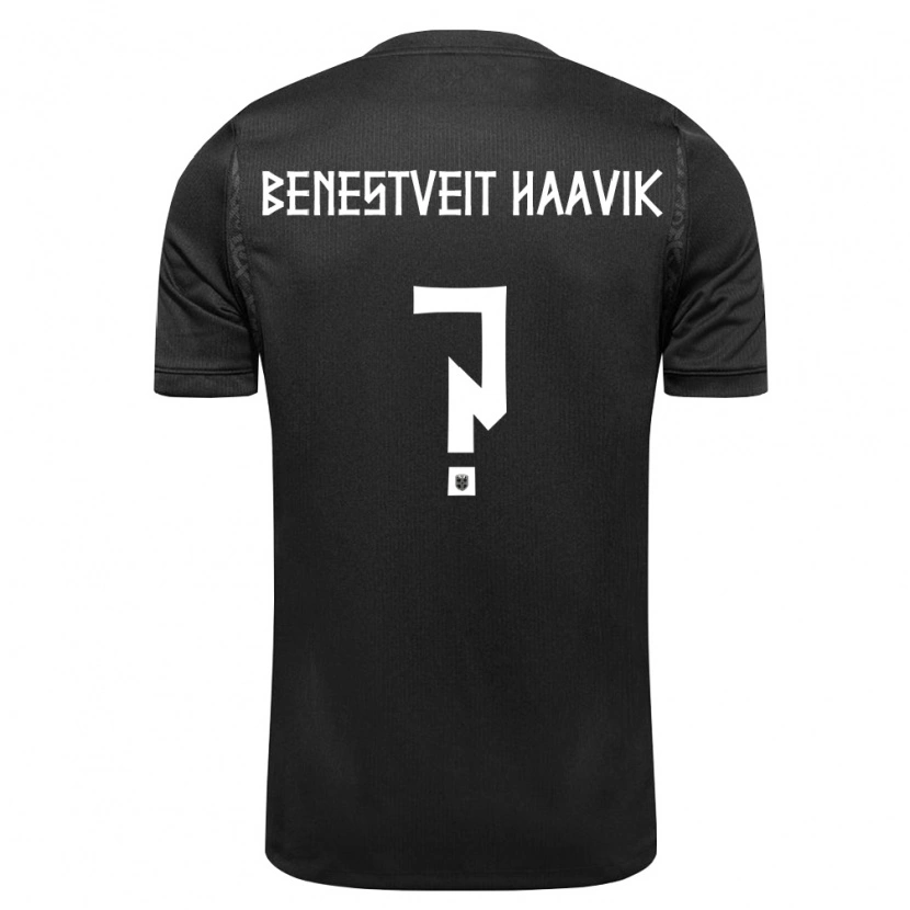 Danxen Hombre Camiseta Noruega Johannes Benestveit Haavik #0 Negro 2ª Equipación 26-28 La Camisa