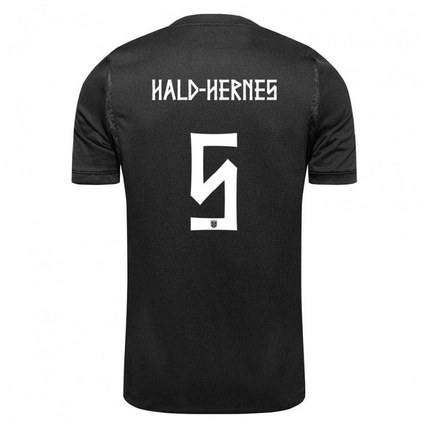 Danxen Hombre Camiseta Noruega Ulrik Hald-Hernes #5 Negro 2ª Equipación 26-28 La Camisa
