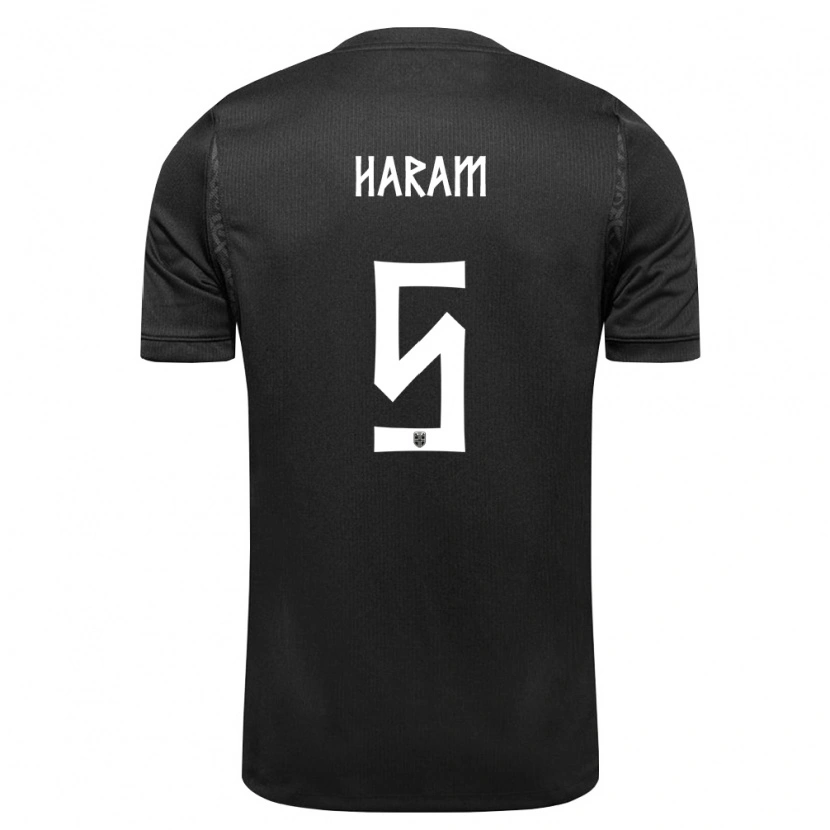 Danxen Hombre Camiseta Noruega Simen Haram #5 Negro 2ª Equipación 26-28 La Camisa