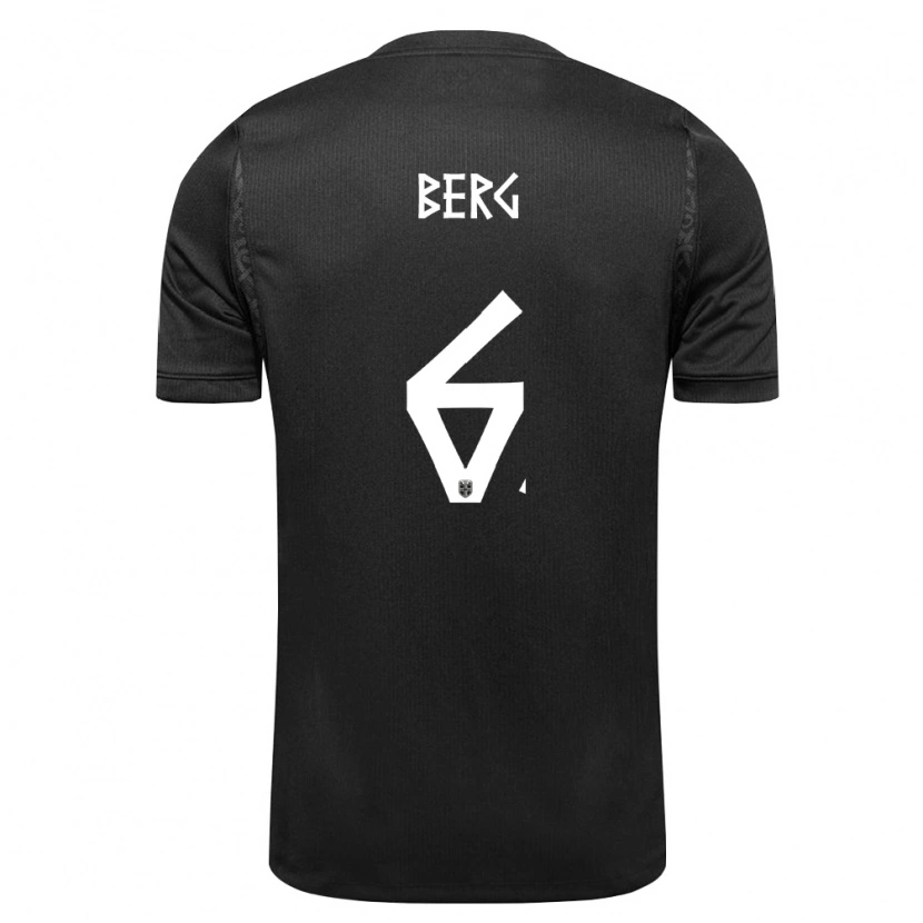 Danxen Hombre Camiseta Noruega Patrick Berg #6 Negro 2ª Equipación 26-28 La Camisa