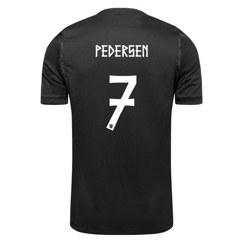 Danxen Hombre Camiseta Noruega Mats Pedersen #7 Negro 2ª Equipación 26-28 La Camisa