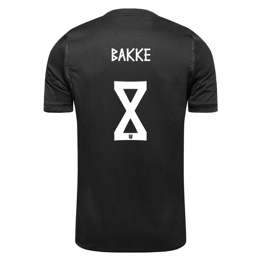 Danxen Hombre Camiseta Noruega Johan Bakke #8 Negro 2ª Equipación 26-28 La Camisa