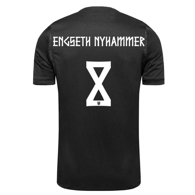 Danxen Hombre Camiseta Noruega Troy Engseth Nyhammer #8 Negro 2ª Equipación 26-28 La Camisa