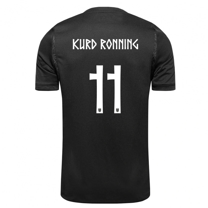 Danxen Hombre Camiseta Noruega Adrian Kurd Rønning #11 Negro 2ª Equipación 26-28 La Camisa