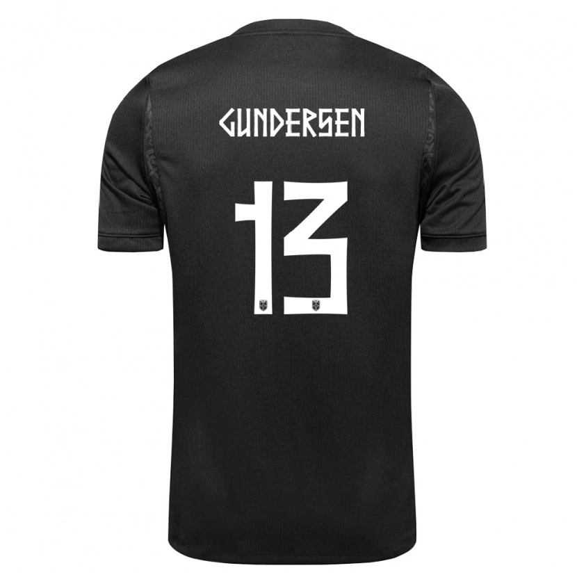Danxen Hombre Camiseta Noruega John Kenneth Provido Gundersen #13 Negro 2ª Equipación 26-28 La Camisa