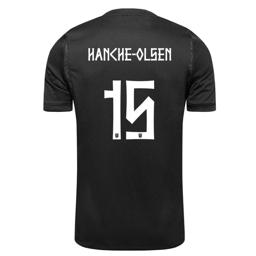 Danxen Hombre Camiseta Noruega Peder Hanche-Olsen #15 Negro 2ª Equipación 26-28 La Camisa
