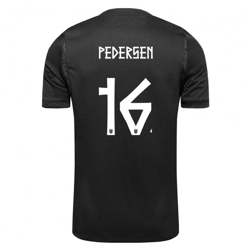 Danxen Hombre Camiseta Noruega Marcus Pedersen #16 Negro 2ª Equipación 26-28 La Camisa