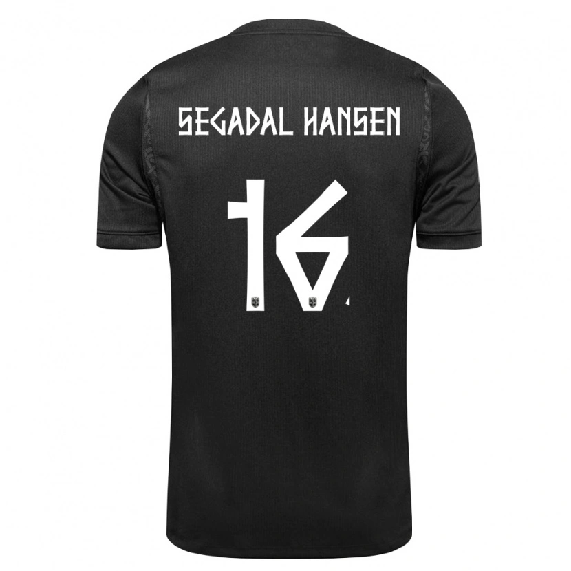 Danxen Hombre Camiseta Noruega Jakob Segadal Hansen #16 Negro 2ª Equipación 26-28 La Camisa