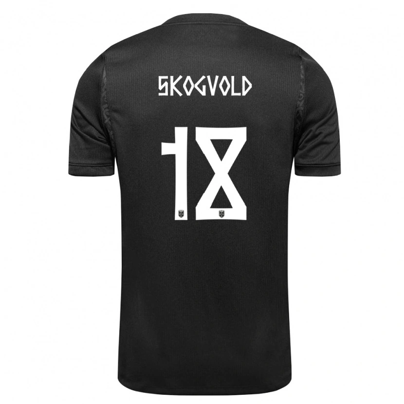 Danxen Hombre Camiseta Noruega Henrik Skogvold #18 Negro 2ª Equipación 26-28 La Camisa