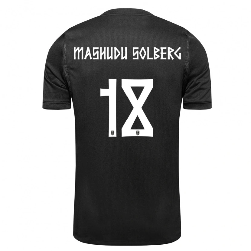 Danxen Hombre Camiseta Noruega Mathias Mashudu Solberg #18 Negro 2ª Equipación 26-28 La Camisa