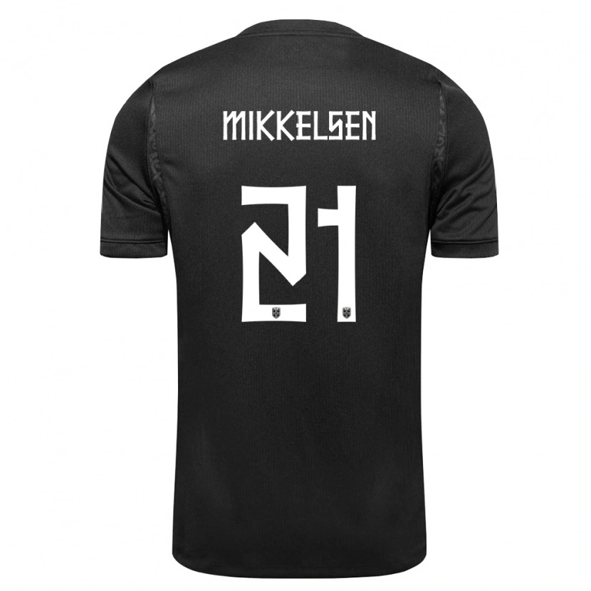 Danxen Hombre Camiseta Noruega Mads Mikkelsen #21 Negro 2ª Equipación 26-28 La Camisa