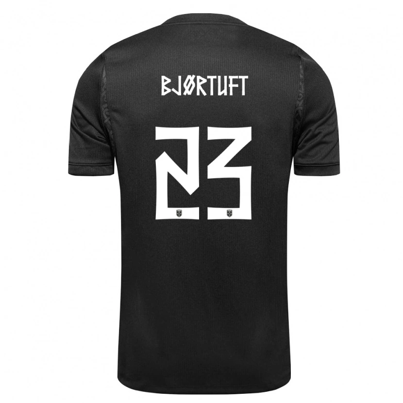 Danxen Hombre Camiseta Noruega Odin Bjørtuft #23 Negro 2ª Equipación 26-28 La Camisa