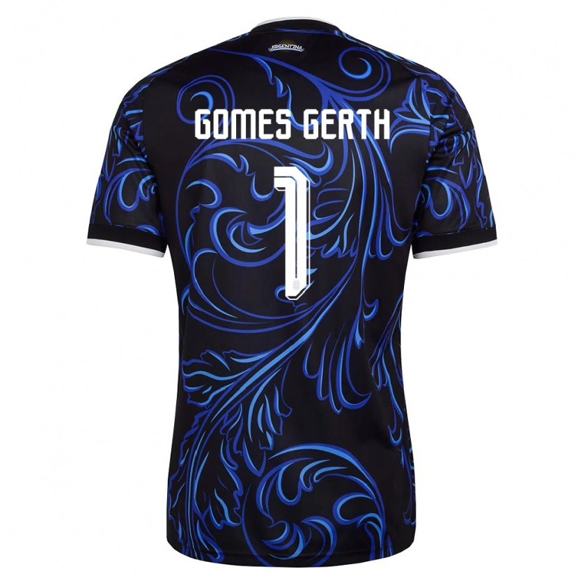 Danxen Hombre Camiseta Argentina Federico Gomes Gerth #1 Negro Blanco Azul Cielo 2ª Equipación 26-28 La Camisa