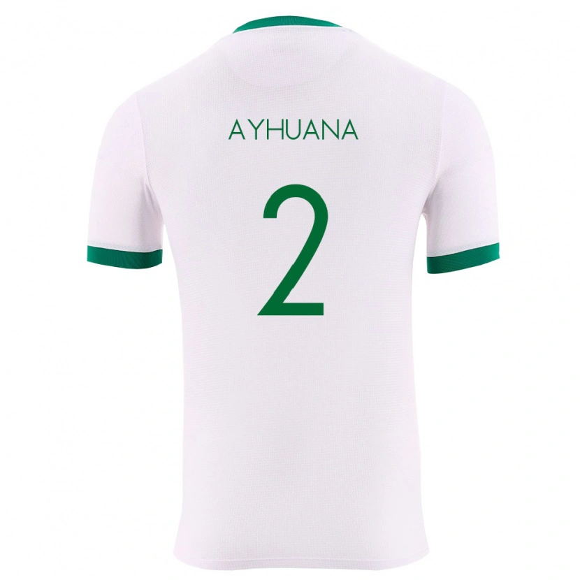 Danxen Hombre Camiseta Bolivia Anderson Ayhuana #2 Blanco Verde Rojo 2ª Equipación 26-28 La Camisa