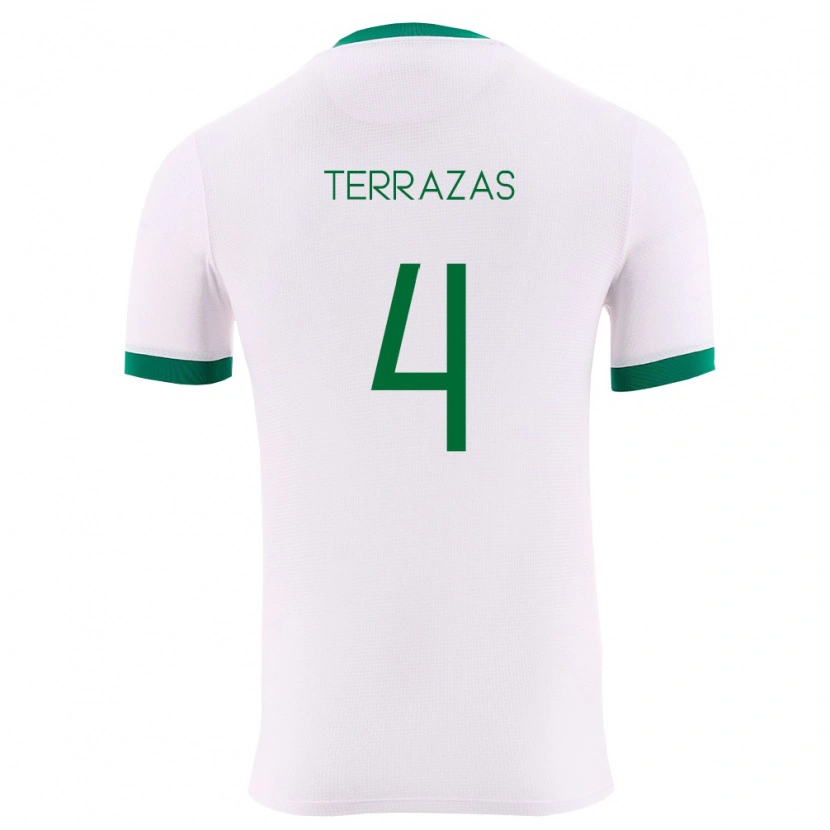 Danxen Hombre Camiseta Bolivia Sergio Terrazas #4 Blanco Verde Rojo 2ª Equipación 26-28 La Camisa