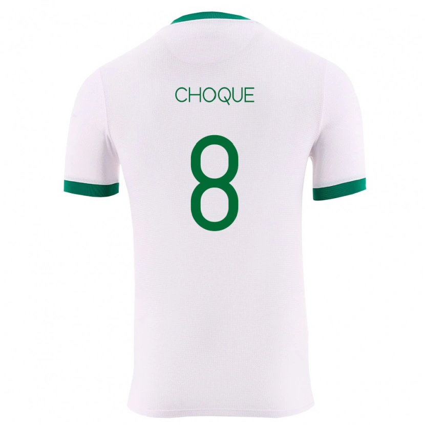 Danxen Hombre Camiseta Bolivia Deybi Choque #8 Blanco Verde Rojo 2ª Equipación 26-28 La Camisa