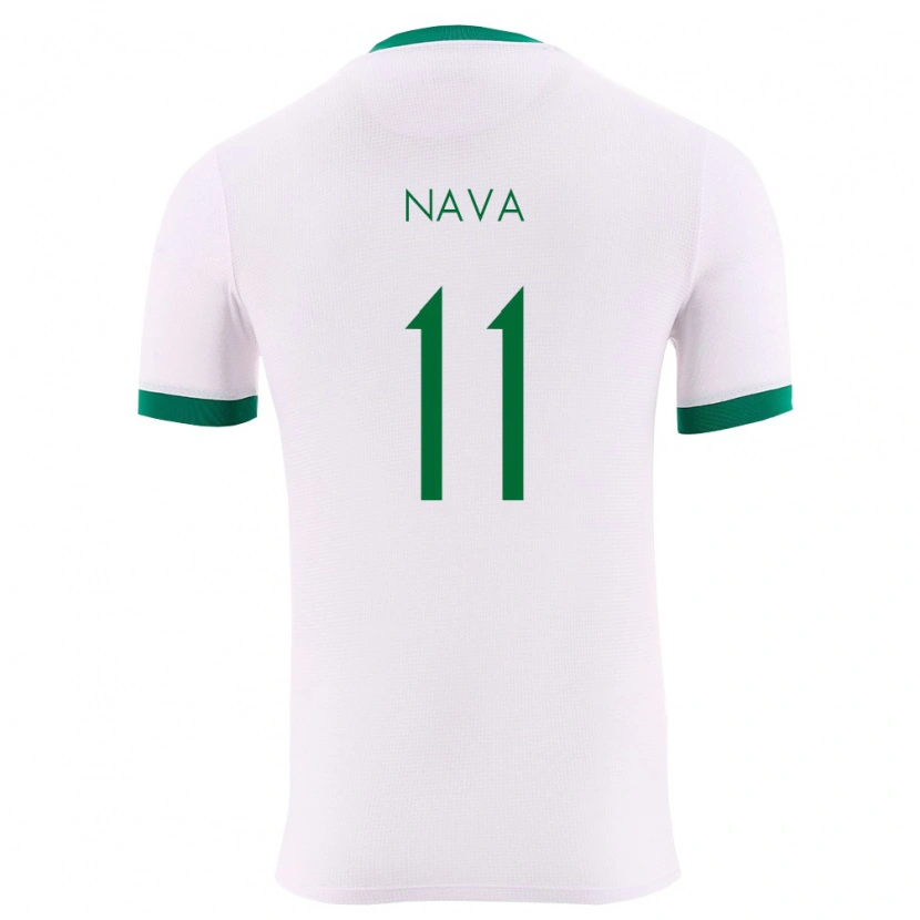 Danxen Hombre Camiseta Bolivia Fernando Nava #11 Blanco Verde Rojo 2ª Equipación 26-28 La Camisa