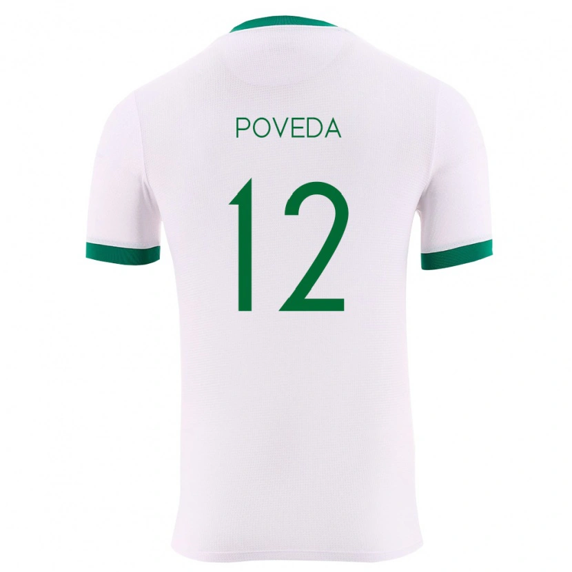 Danxen Hombre Camiseta Bolivia Bruno Poveda #12 Blanco Verde Rojo 2ª Equipación 26-28 La Camisa